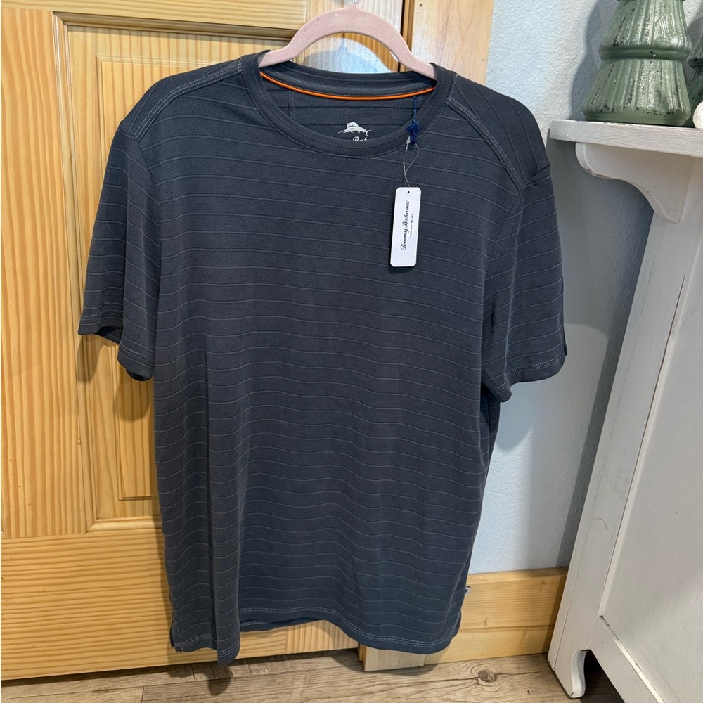 Tommy Bahama Grey Striped Tee